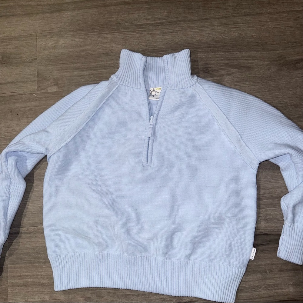aerie Light Blue Half-Zip Mock Neck Sweater